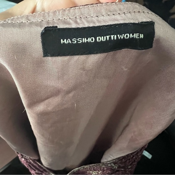 3/$30 🍂 Massimo Dutti Dark Plum Silk Embroidered Shift Dress - Picture 3 of 12